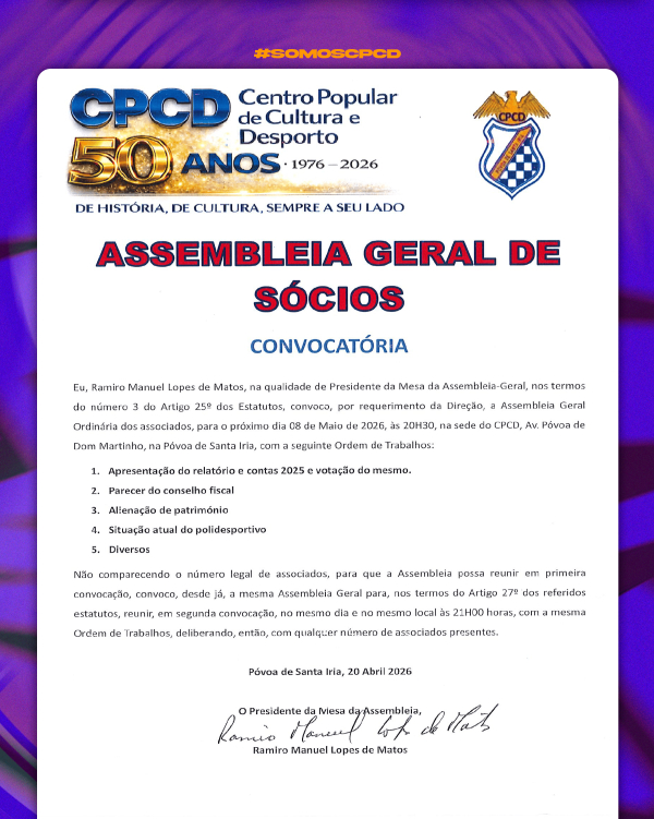 CONVOCATÓRIA - ASSEMBLEIA GERAL DE SÓCIOS