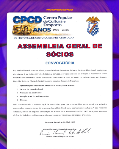 CONVOCATÓRIA - ASSEMBLEIA GERAL DE SÓCIOS
